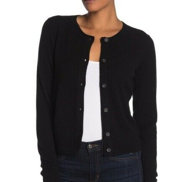 vince cashmere shrunken button cardigan